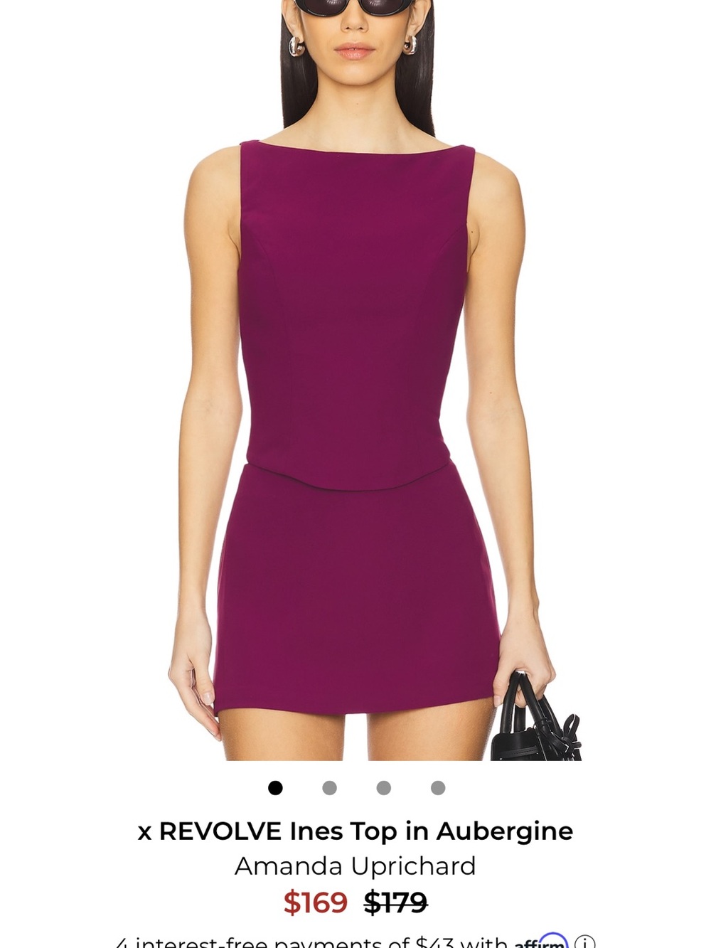 Amanda Uprichard Ines Top in Aubergine